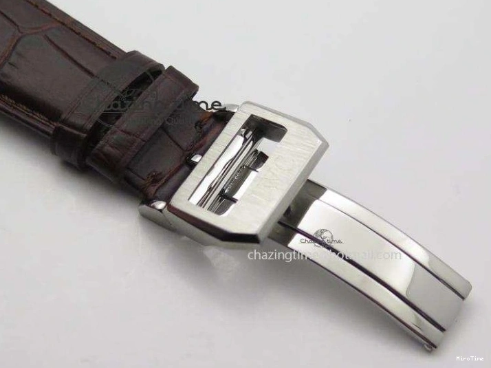 MIROTIME 0213 Chic Portuguese Tourbillon Power Reserve Moonphase SS White Dial Gold Numbers On Black Leather Strap 7319